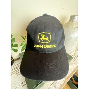 John Deere Black Patch Hat Cotton Snapback Cap / Adjustable / Farm Hat